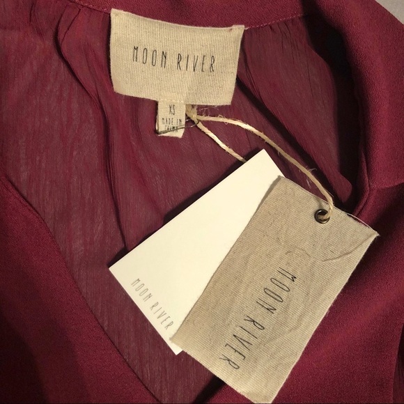 NWT Anthropologie Moon River Boho Layered Top Shirt Bell Sleeve Peasant Size XS - Picture 5 of 10